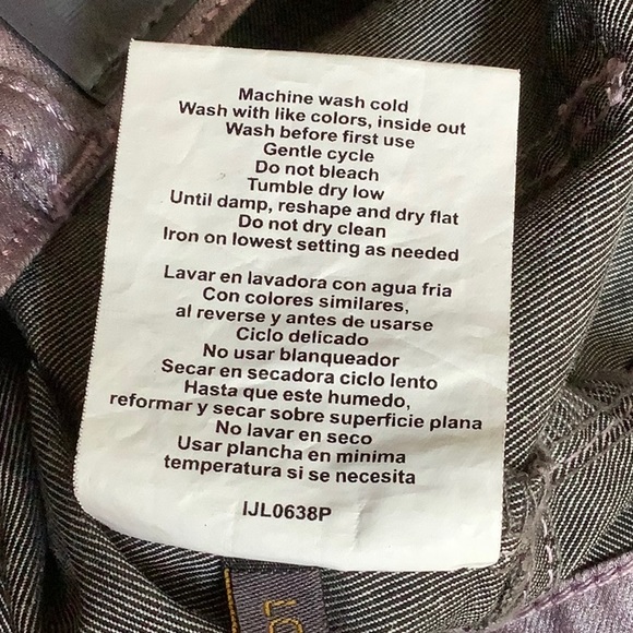 Metallic Muted Purple Cropped Jeans With Ankle Zippers Size 10P - Picture 15 of 16